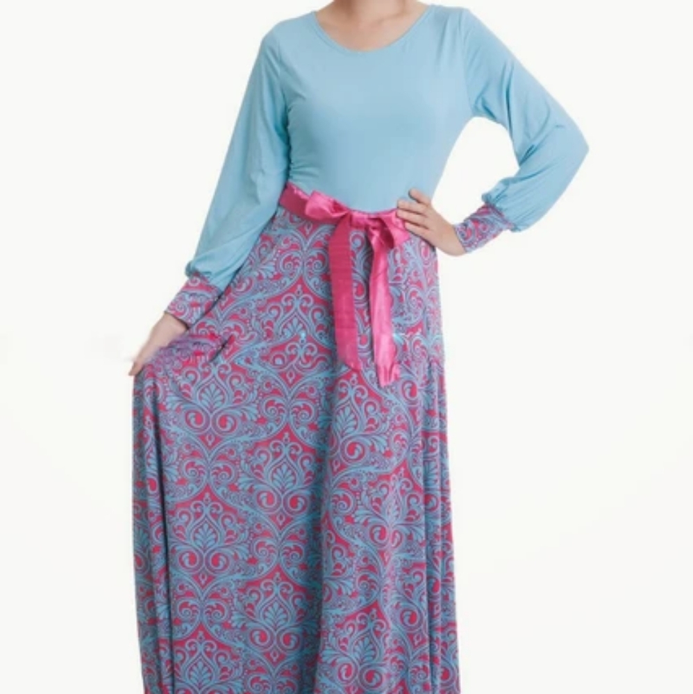 Pink blush stretchy maxi dress sz medium (bin 2) - Picture 1 of 6